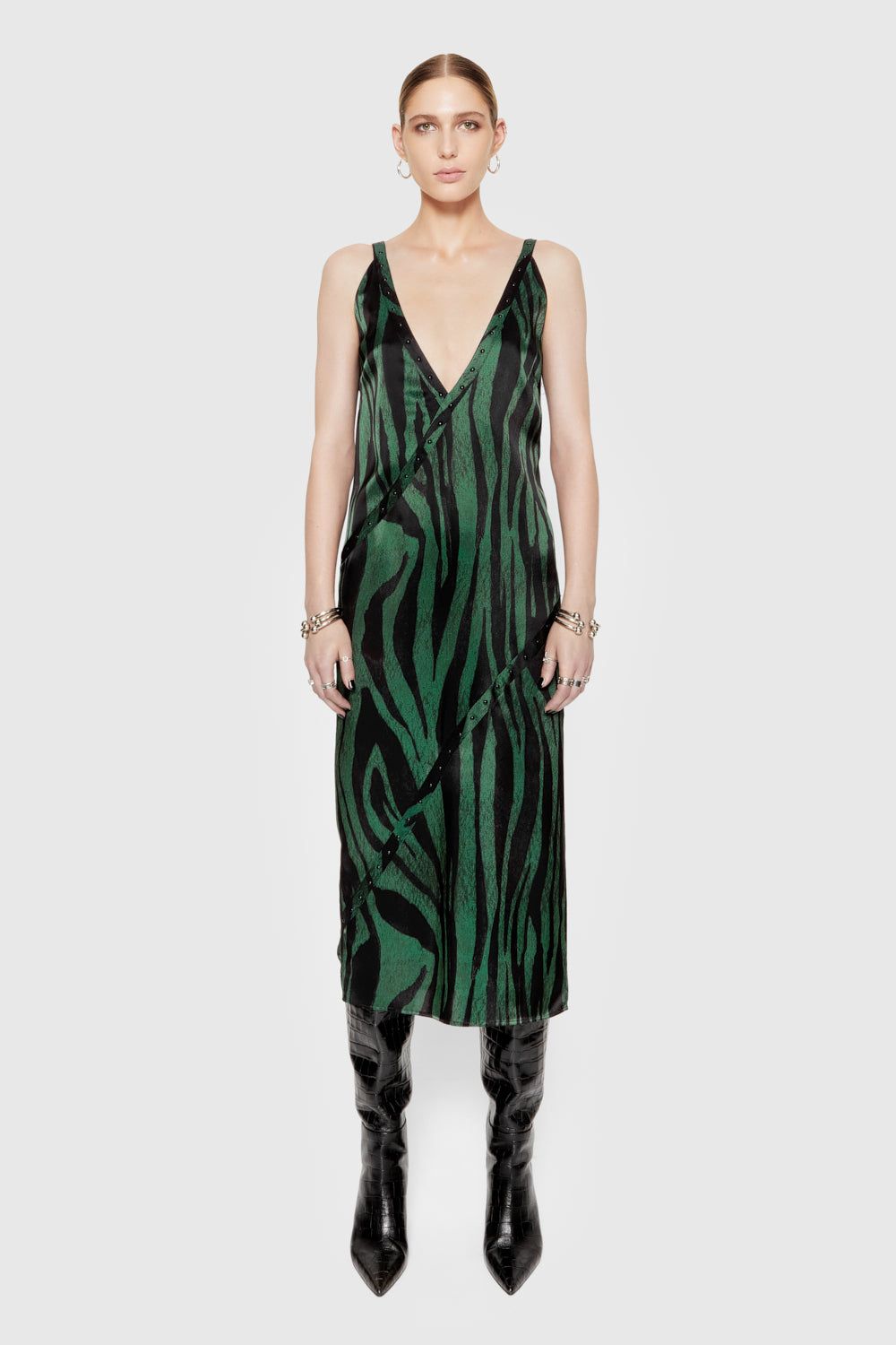 Camilla Studded Printed Maxi Dress sold by Rebecca Minkoff
