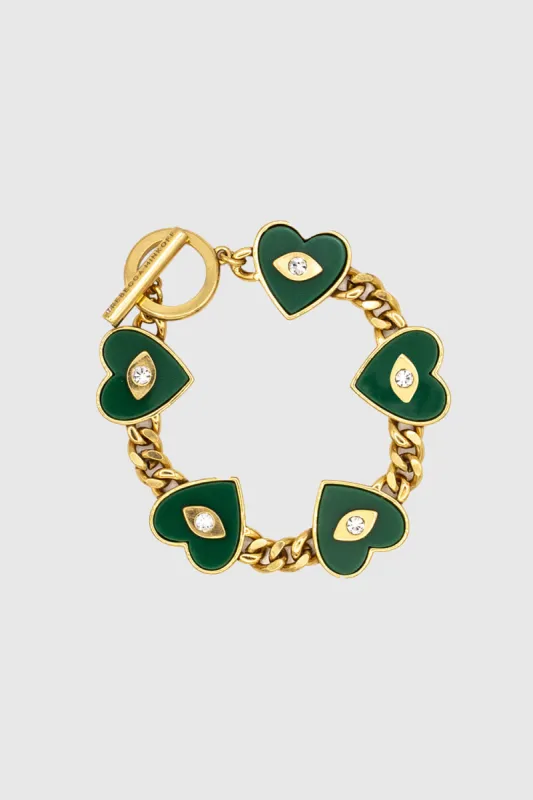 Enamel Evil Eye Heart Bracelet made by Rebecca Minkoff