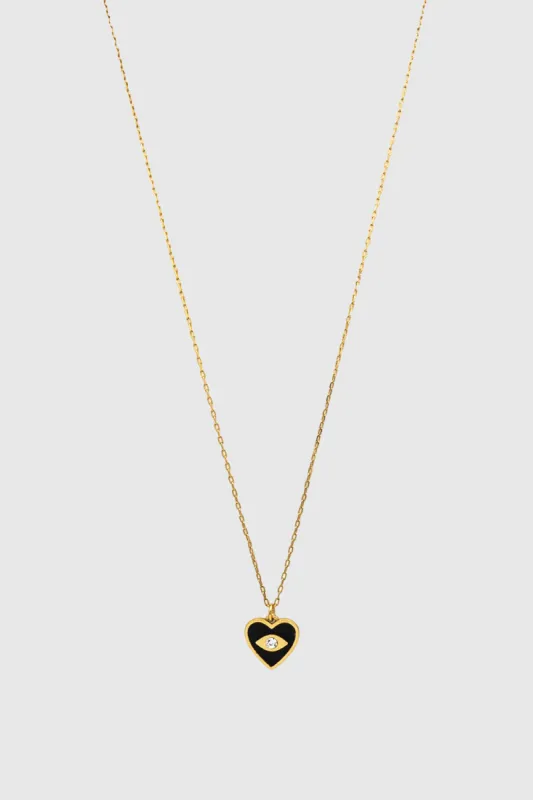 Evil Eye Enamel Heart Pendant Necklace sold by Rebecca Minkoff