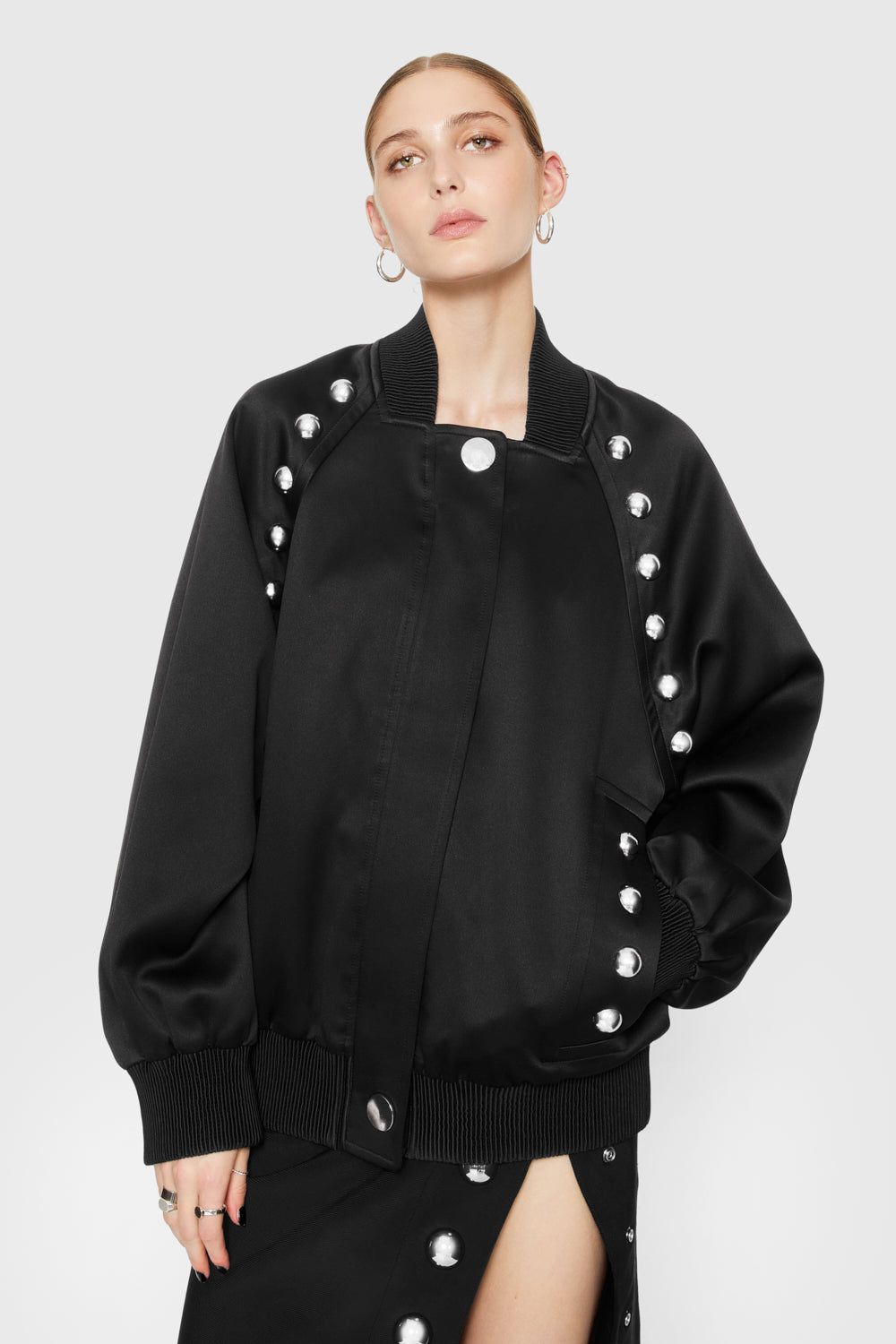 Dylan Satin Oversized Bomber sold by Rebecca Minkoff product image thumbnail 2