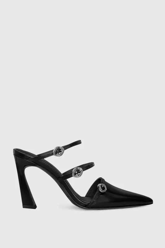 Buckle Heeled Mule sold by Rebecca Minkoff
