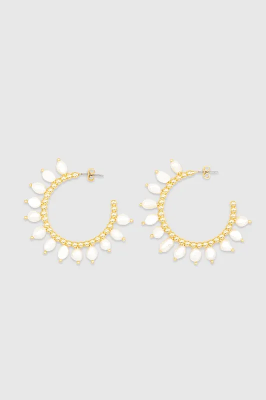 Beaded Pearl Hoop Earring sold by Rebecca Minkoff