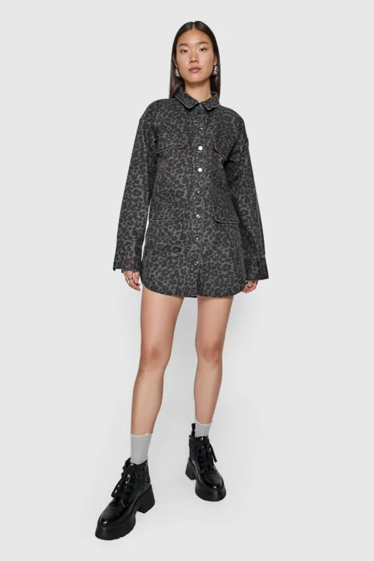 Alfie Leopard Utility Dress sold by Rebecca Minkoff