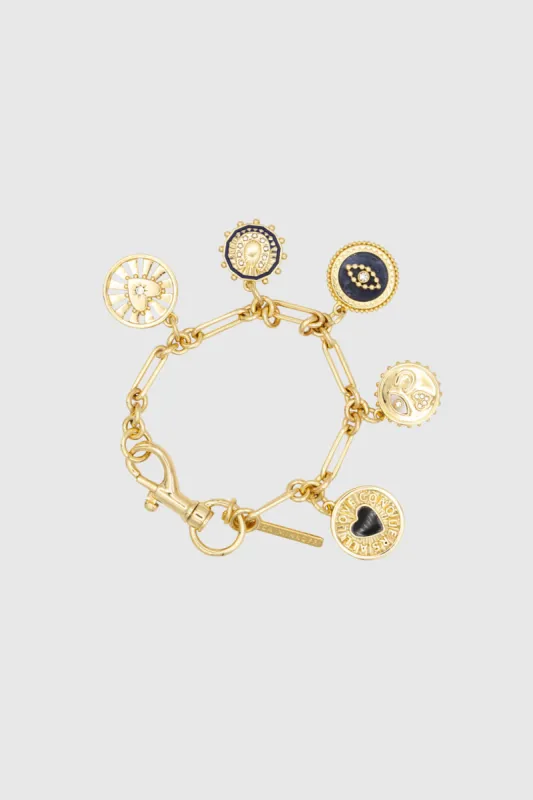 Evil Eye, Hearts, Sun Charm Bracelet sold by Rebecca Minkoff