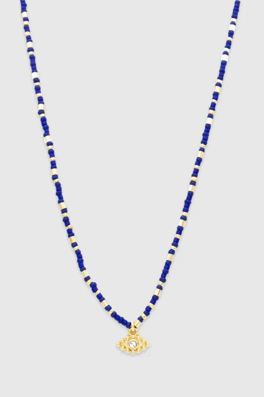 Evil Eye Seed Bead Necklace sold by Rebecca Minkoff