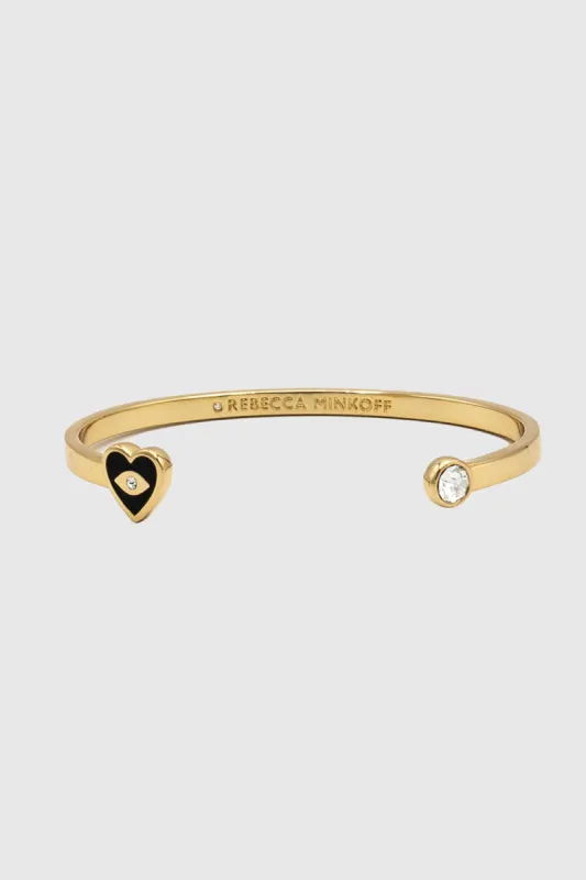 Evil Eye Enamel Heart Open Cuff sold by Rebecca Minkoff