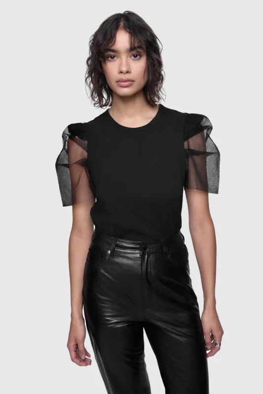 Ada Mesh Sleeve Tee sold by Rebecca Minkoff