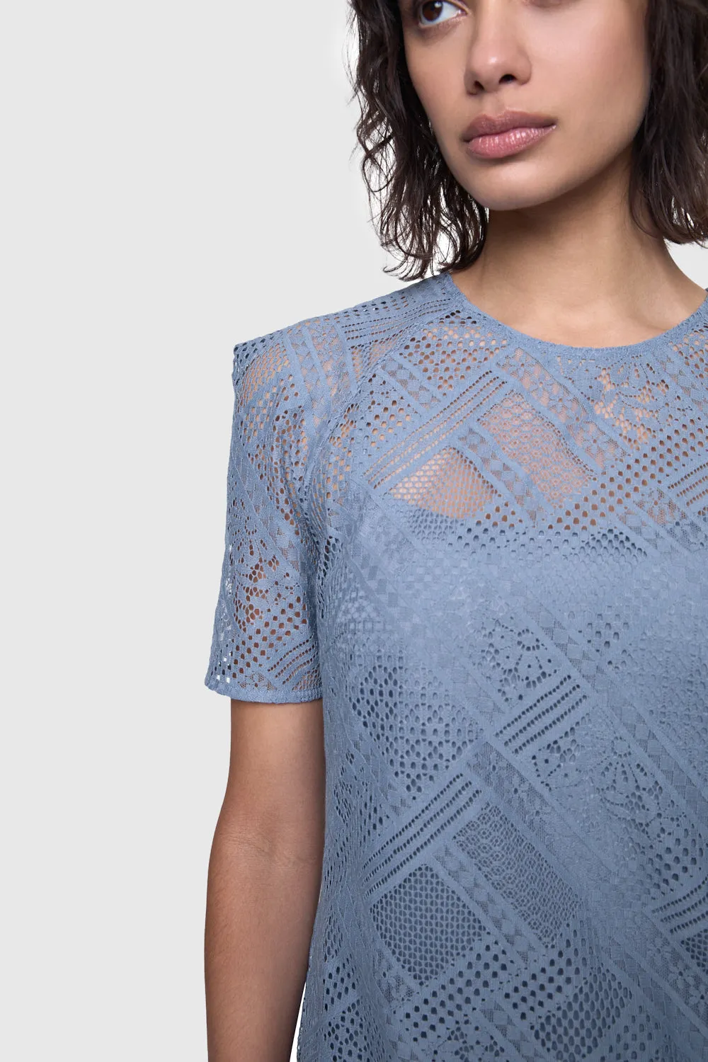 Cara Lace Short Sleeve Dress sold by Rebecca Minkoff product image thumbnail 2