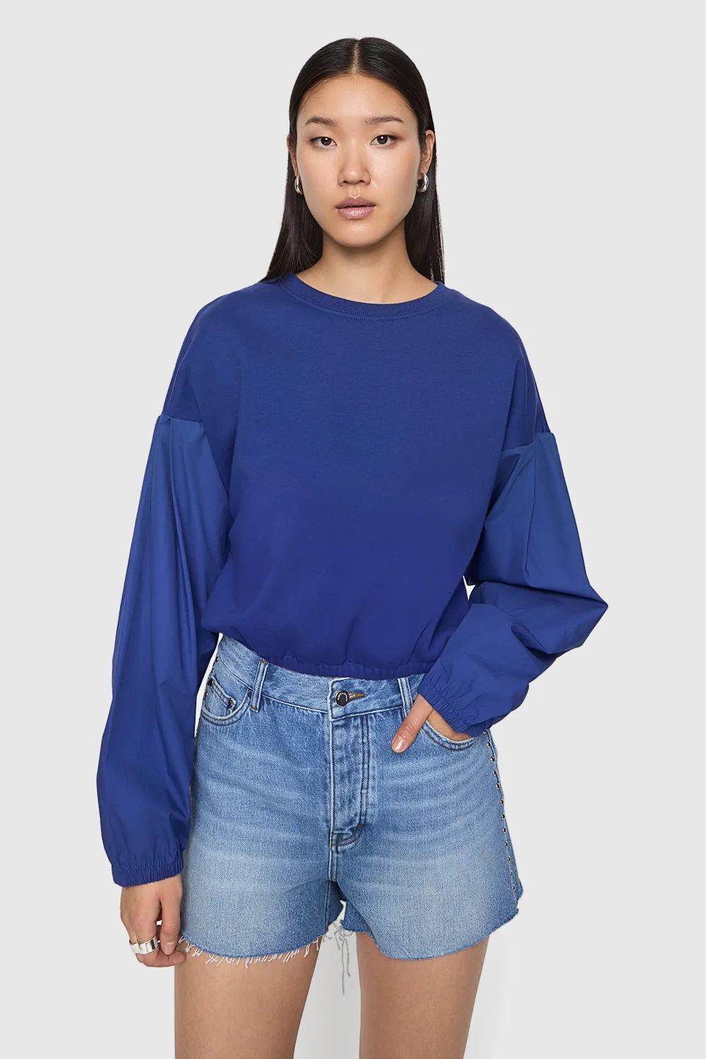 Julia Combo Long Sleeve Top sold by Rebecca Minkoff