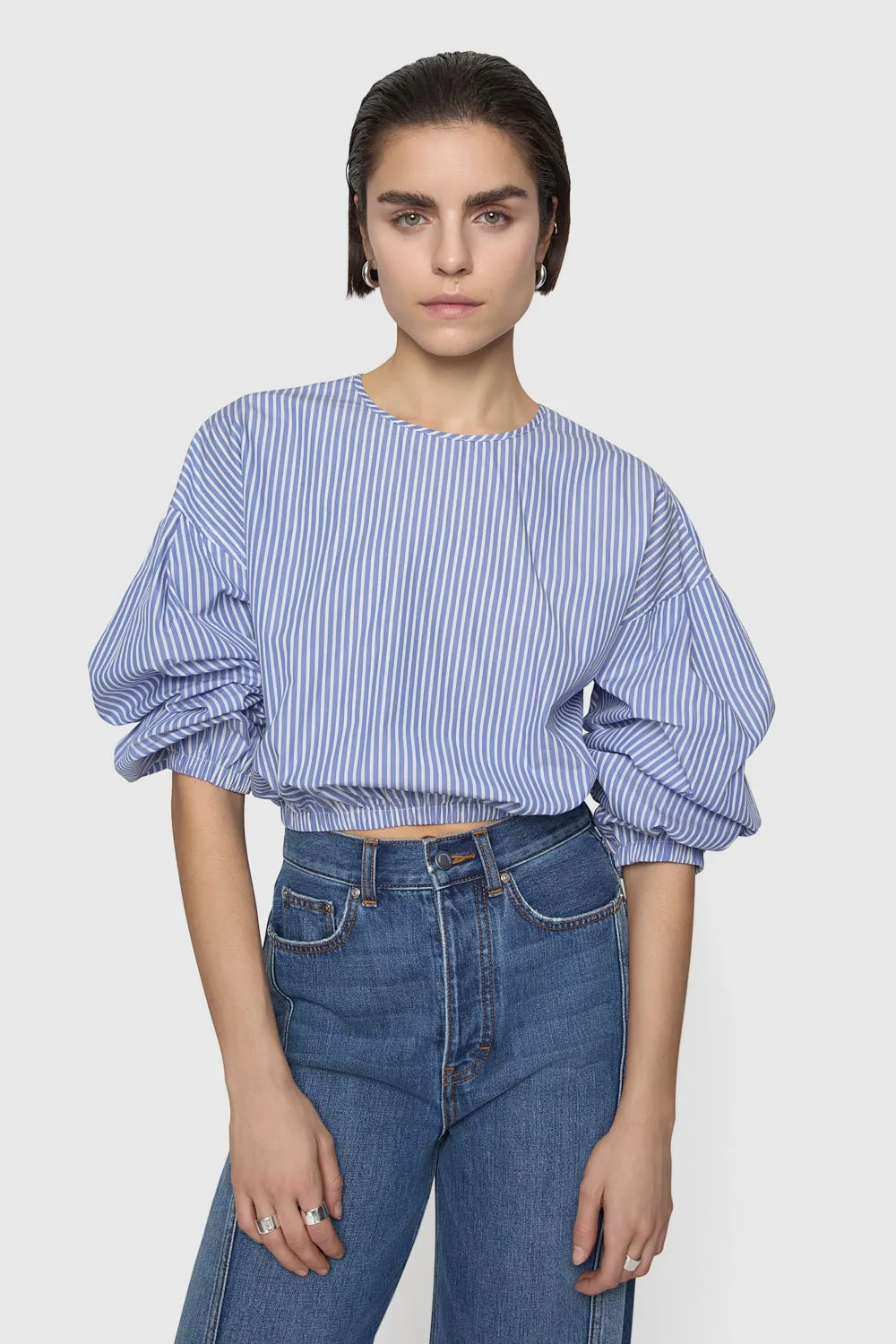 Julia Stripe Long Sleeve Top sold by Rebecca Minkoff