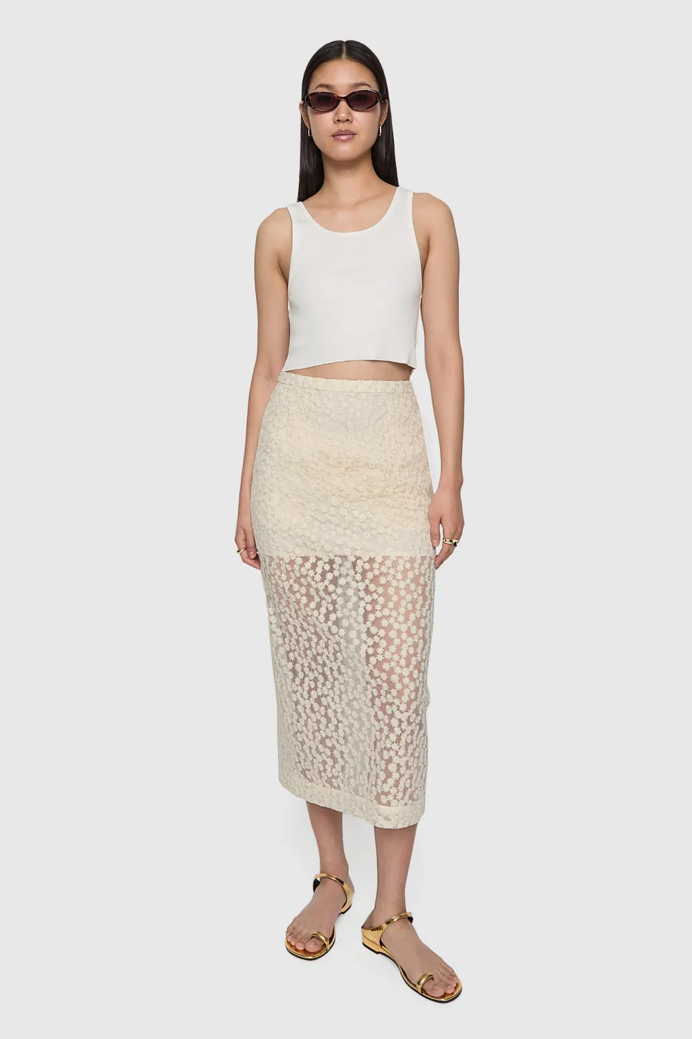 Jaci Midi Lace Skirt sold by Rebecca Minkoff