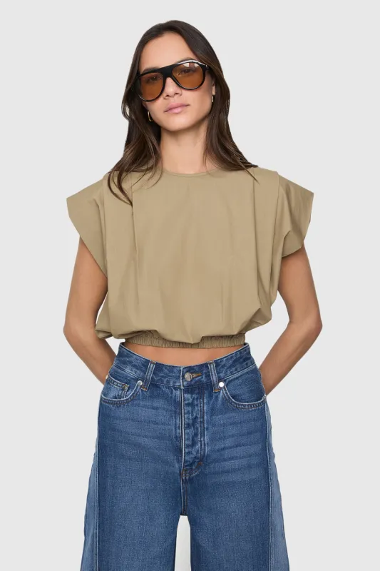 Holly Sleeveless Poplin Top sold by Rebecca Minkoff