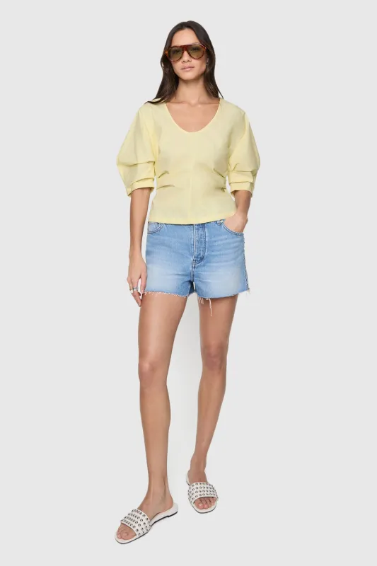 Naomi Pleated Short Sleeve Top sold by Rebecca Minkoff