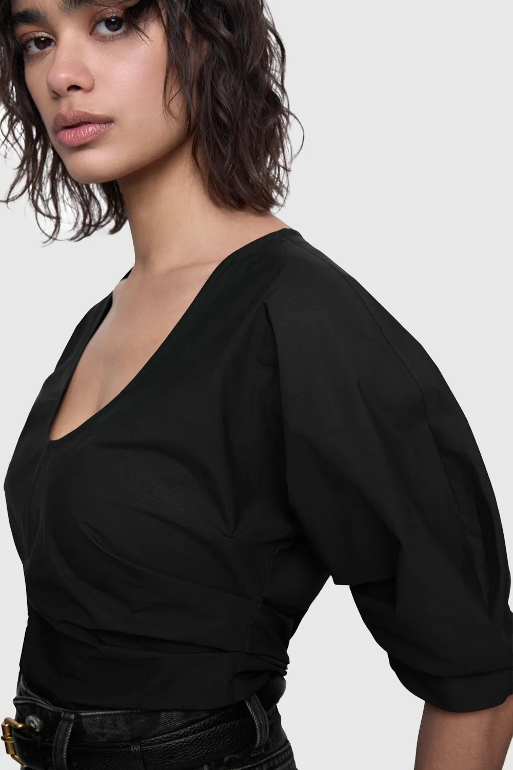 Naomi Pleated Short Sleeve Top sold by Rebecca Minkoff product image thumbnail 2