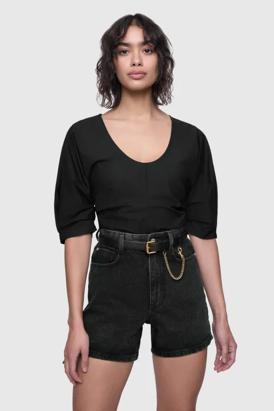 Naomi Pleated Short Sleeve Top sold by Rebecca Minkoff