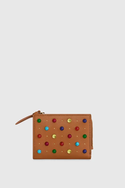Megan Slim Wallet With Cabachon Studs sold by Rebecca Minkoff