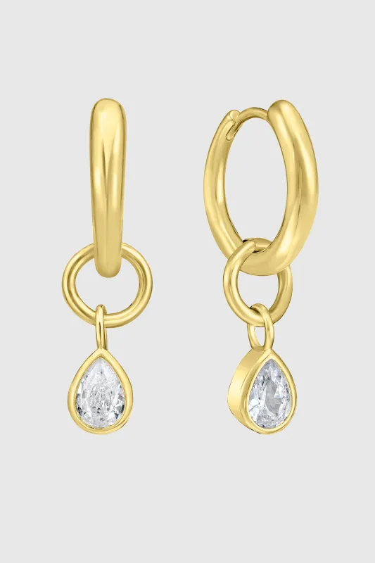 Pear Drop Hoop Earrings made by Rebecca Minkoff