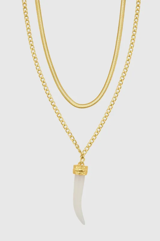 Layered Horn Pendant Necklace made by Rebecca Minkoff