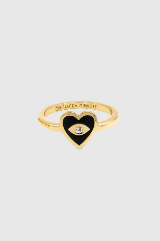 Enamel Evil Eye Heart Ring sold by Rebecca Minkoff