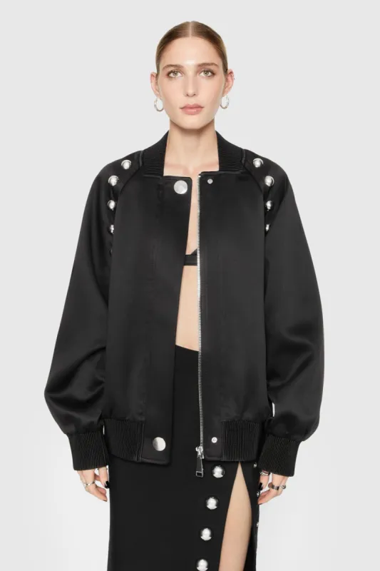 Dylan Satin Oversized Bomber sold by Rebecca Minkoff