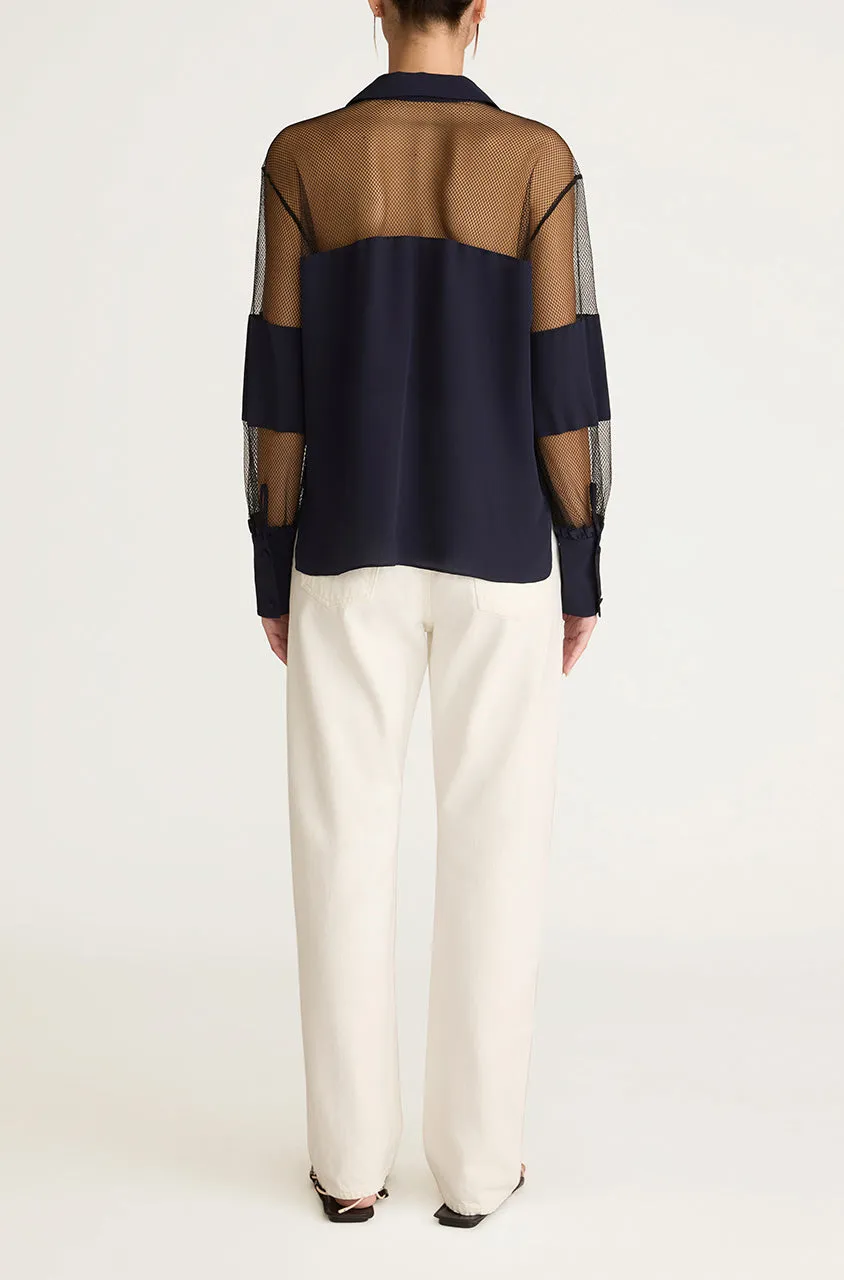 Crepe de Chine and Lace Popover Blouse sold by Rebecca Taylor product image thumbnail 3