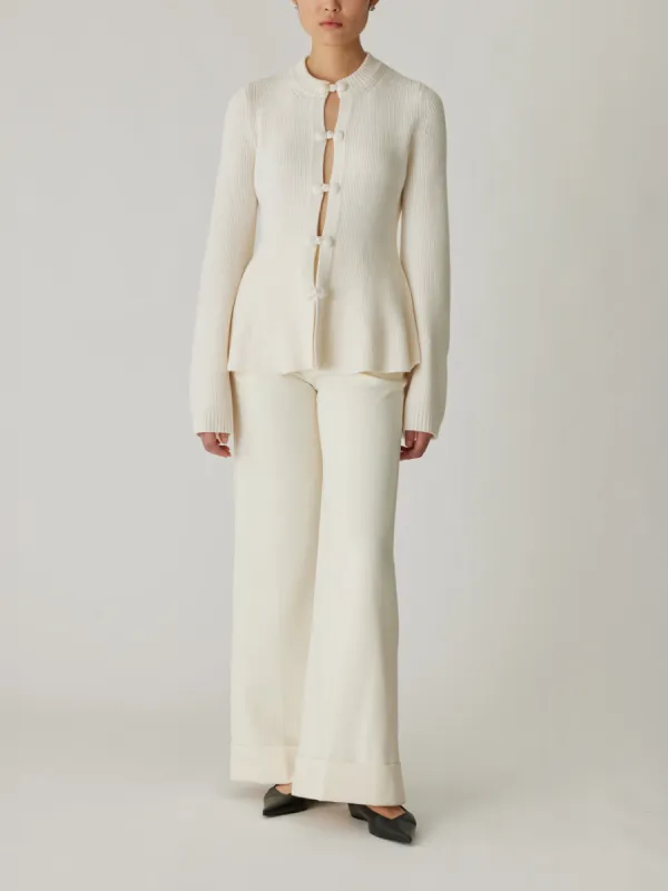 Novelty Wool Peplum Cardi sold by Rebecca Taylor