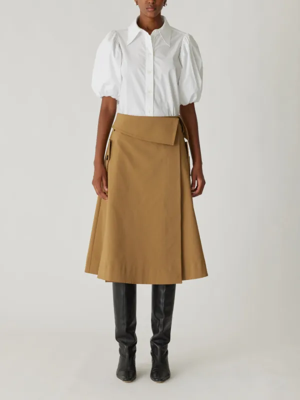Refined Sateen Foldover Wrap Skirt sold by Rebecca Taylor