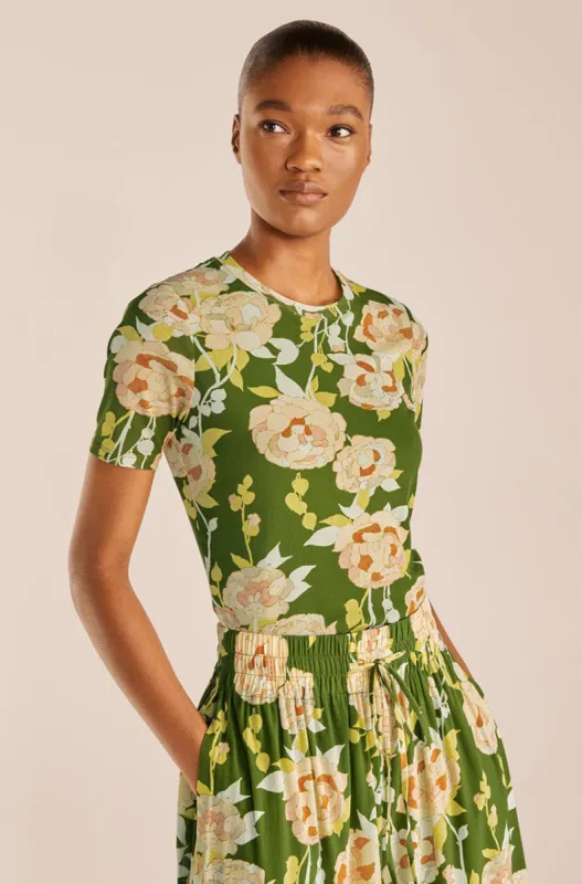 Wild Peony Mesh Tee sold by Rebecca Taylor