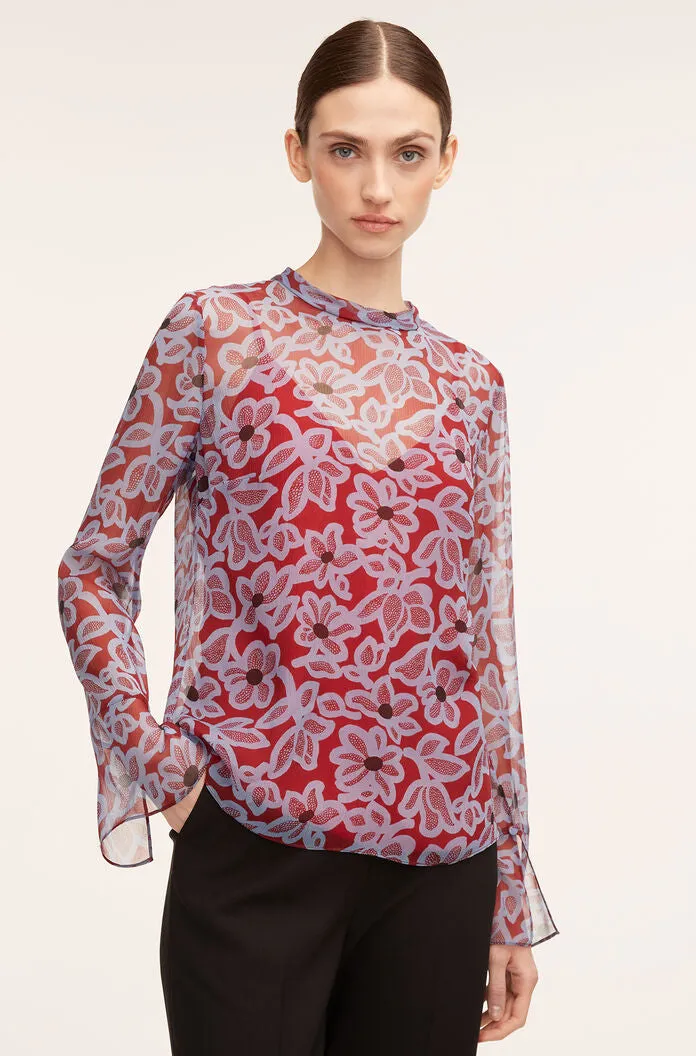 Vera Fleur Mock Neck Shell Blouse sold by Rebecca Taylor