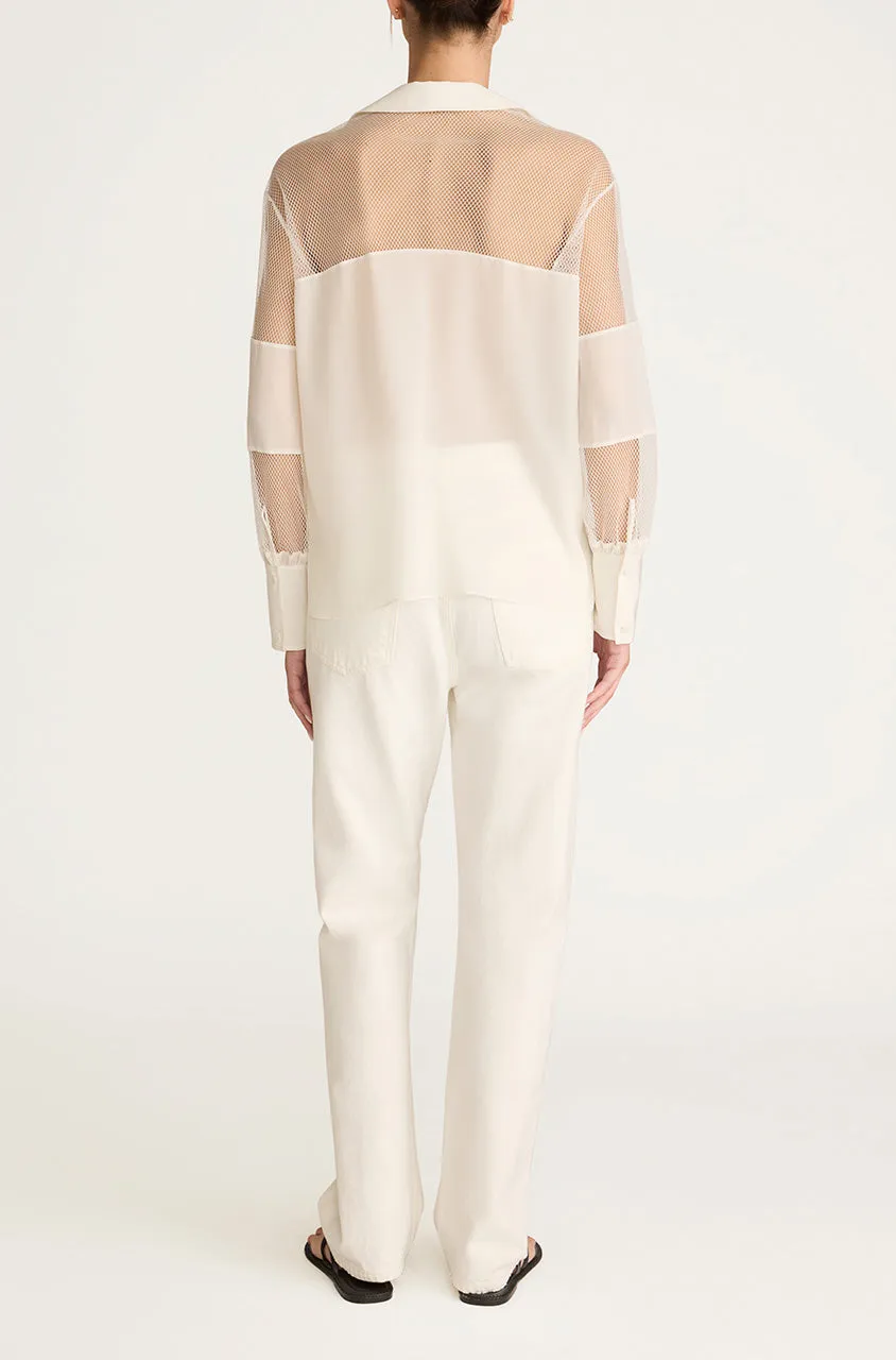 Crepe de Chine and Lace Popover Blouse sold by Rebecca Taylor product image thumbnail 3