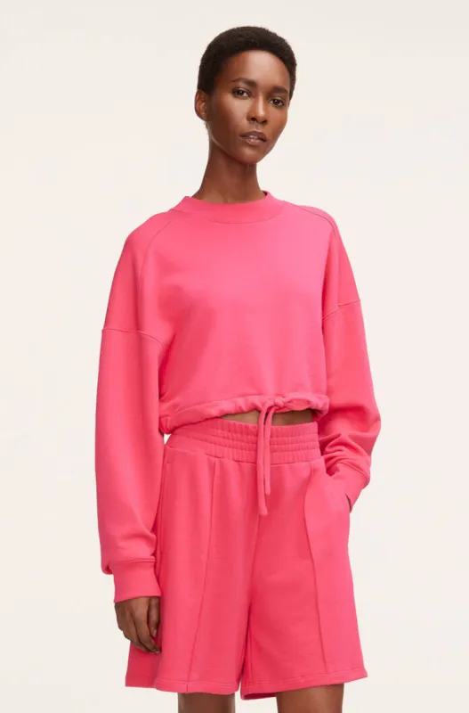 Cropped Terry Sweatshirt With Drawcord sold by Rebecca Taylor