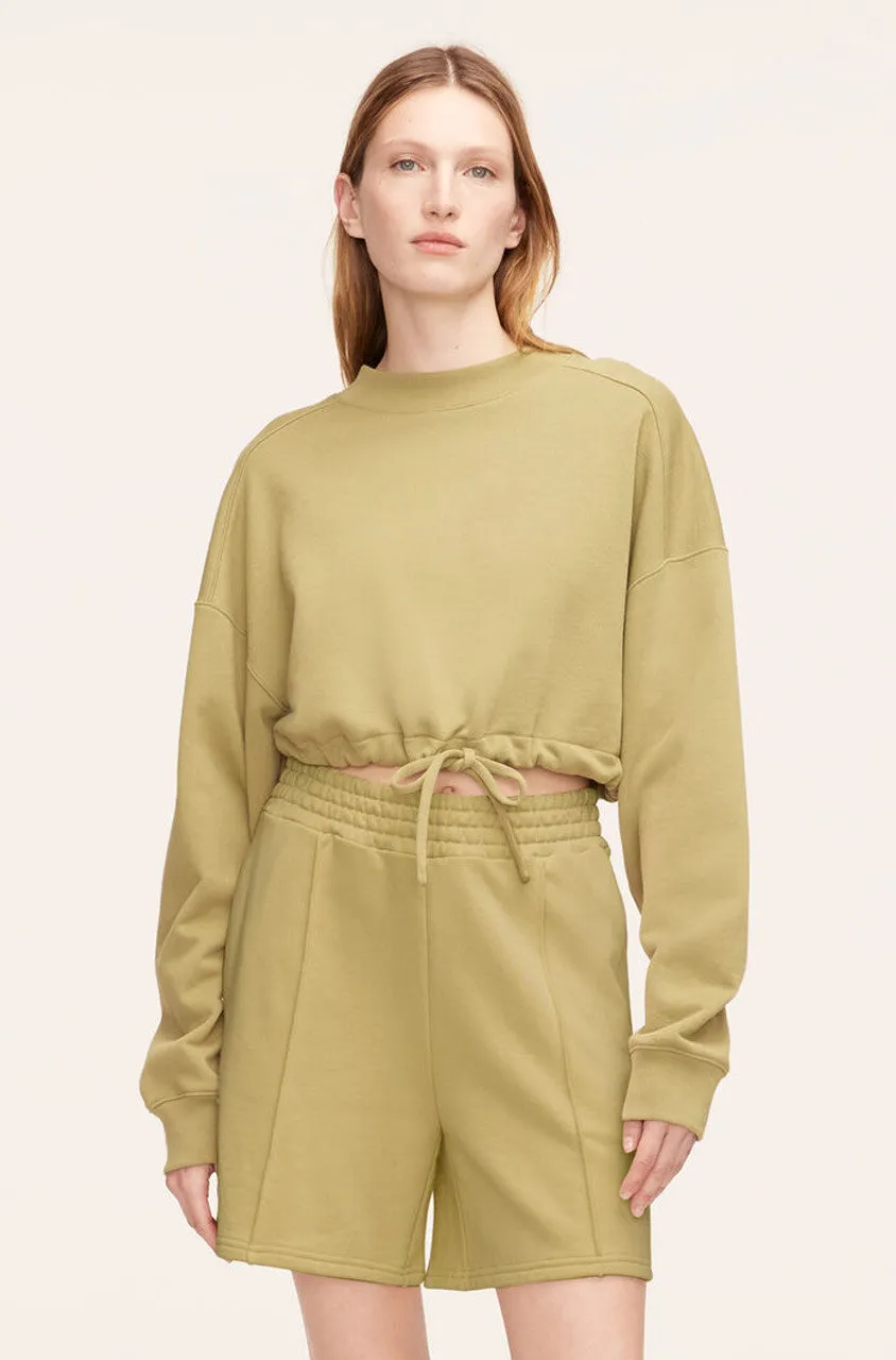 Cropped Terry Sweatshirt With Drawcord sold by Rebecca Taylor product image thumbnail 4