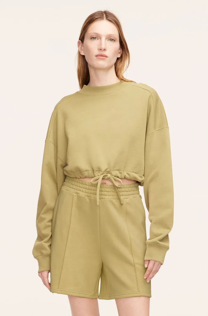 Cropped Terry Sweatshirt With Drawcord sold by Rebecca Taylor