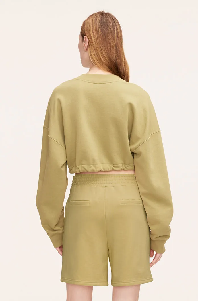 Cropped Terry Sweatshirt With Drawcord sold by Rebecca Taylor product image thumbnail 2