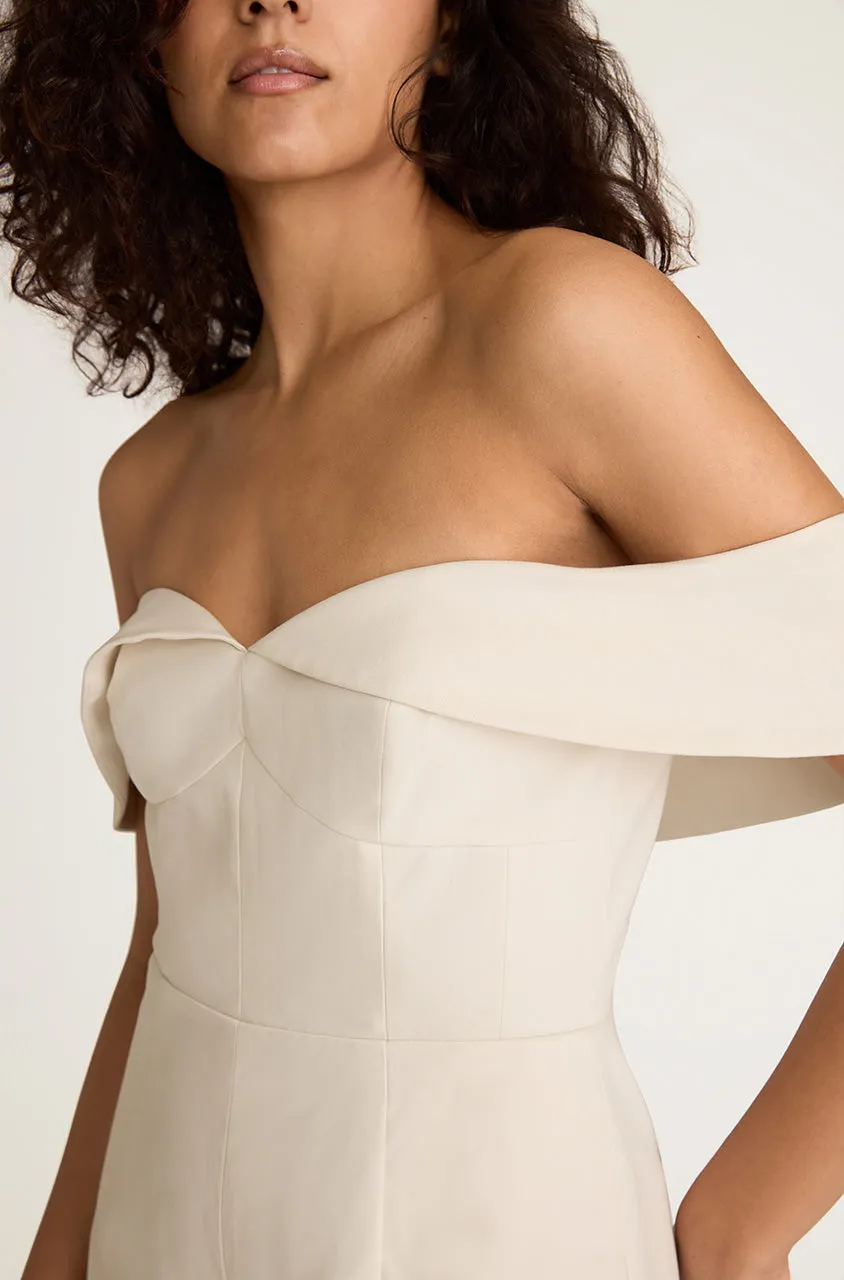 Cotton Sateen Draped Shoulder Romper sold by Rebecca Taylor product image thumbnail 4