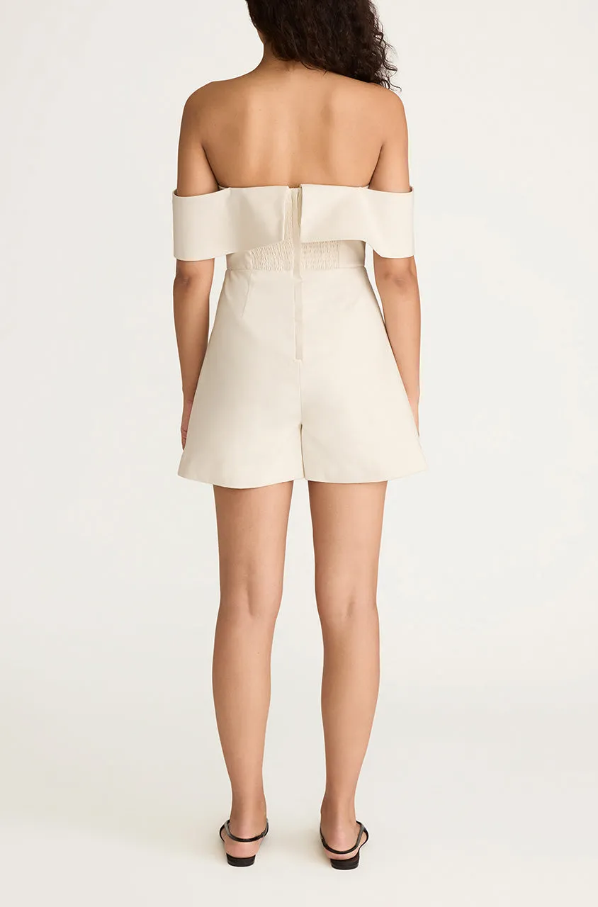 Cotton Sateen Draped Shoulder Romper sold by Rebecca Taylor product image thumbnail 2