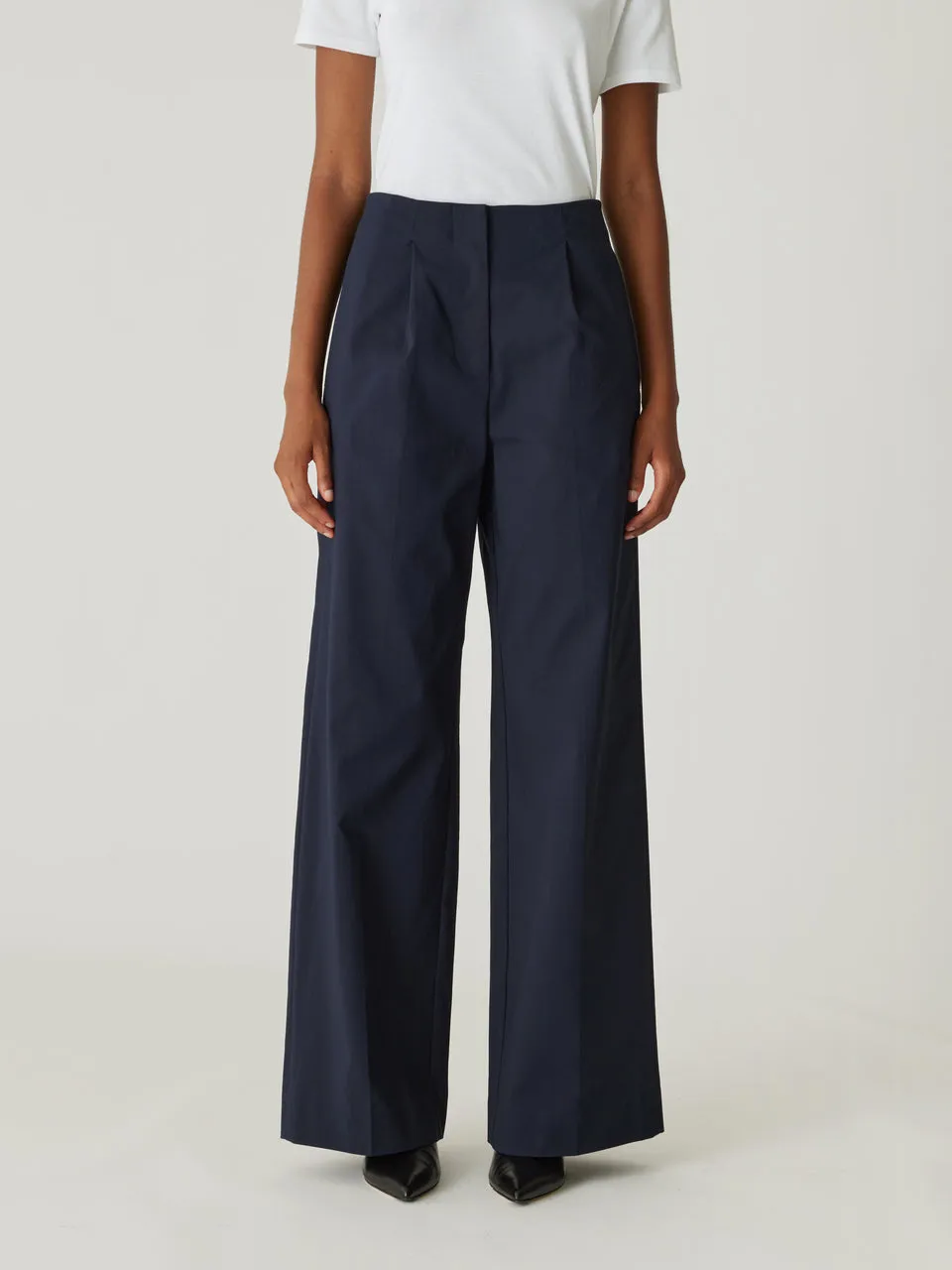 Refined Sateen Wide Leg Cotton Trouser sold by Rebecca Taylor product image thumbnail 3