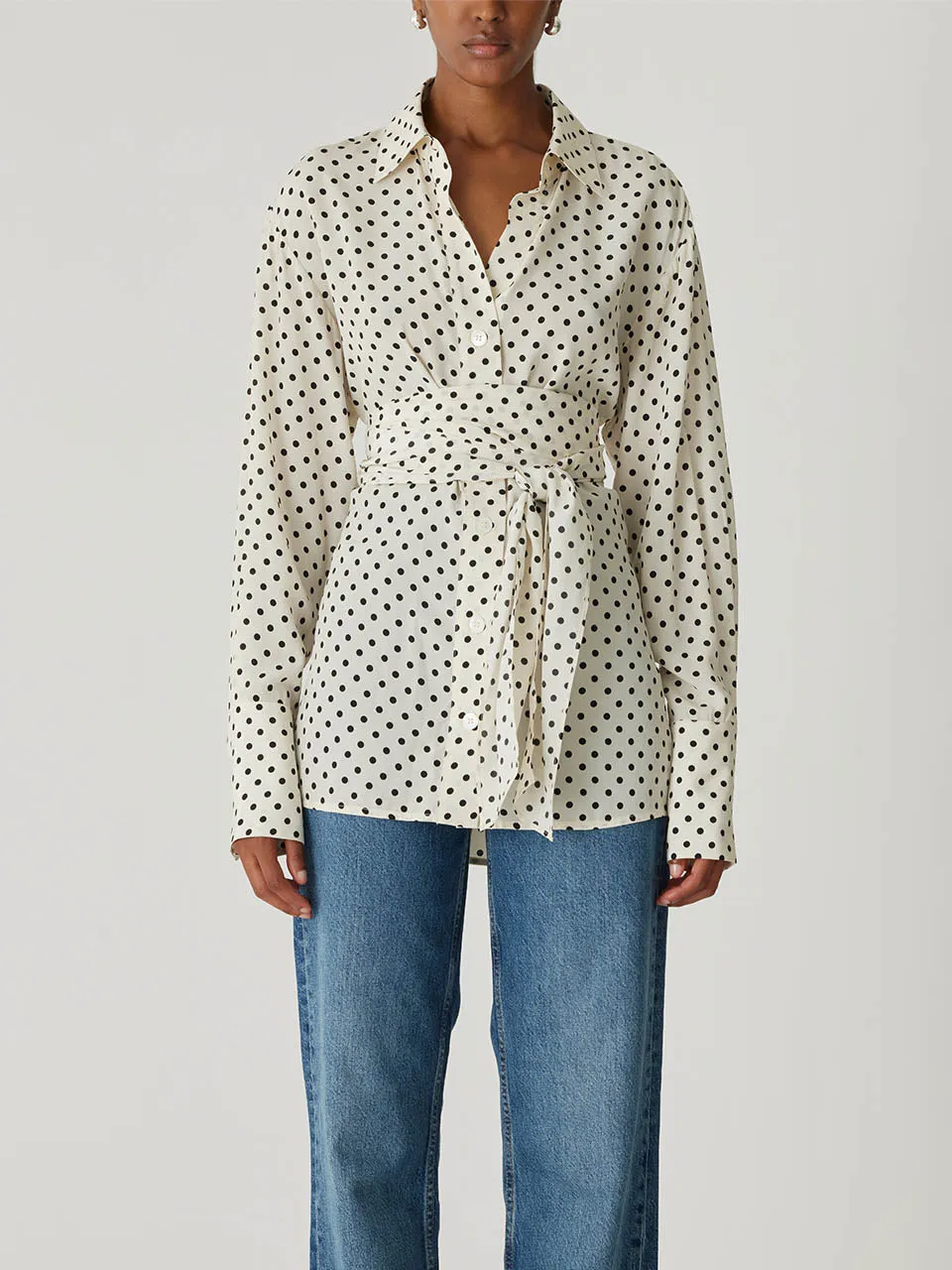 Polka Dot Silky Wrap Shirt sold by Rebecca Taylor product image thumbnail 2