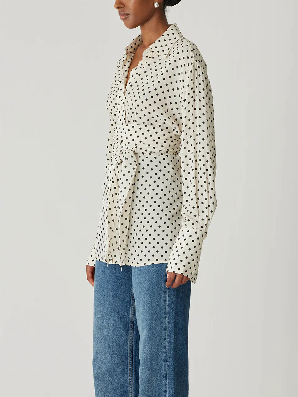 Polka Dot Silky Wrap Shirt sold by Rebecca Taylor product image thumbnail 3