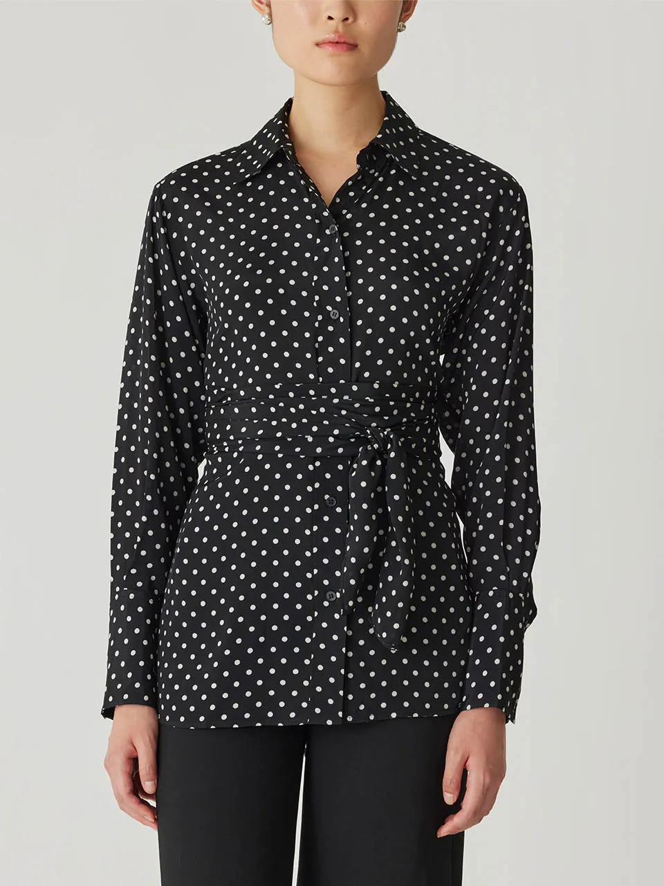 Polka Dot Silky Wrap Shirt sold by Rebecca Taylor product image thumbnail 2