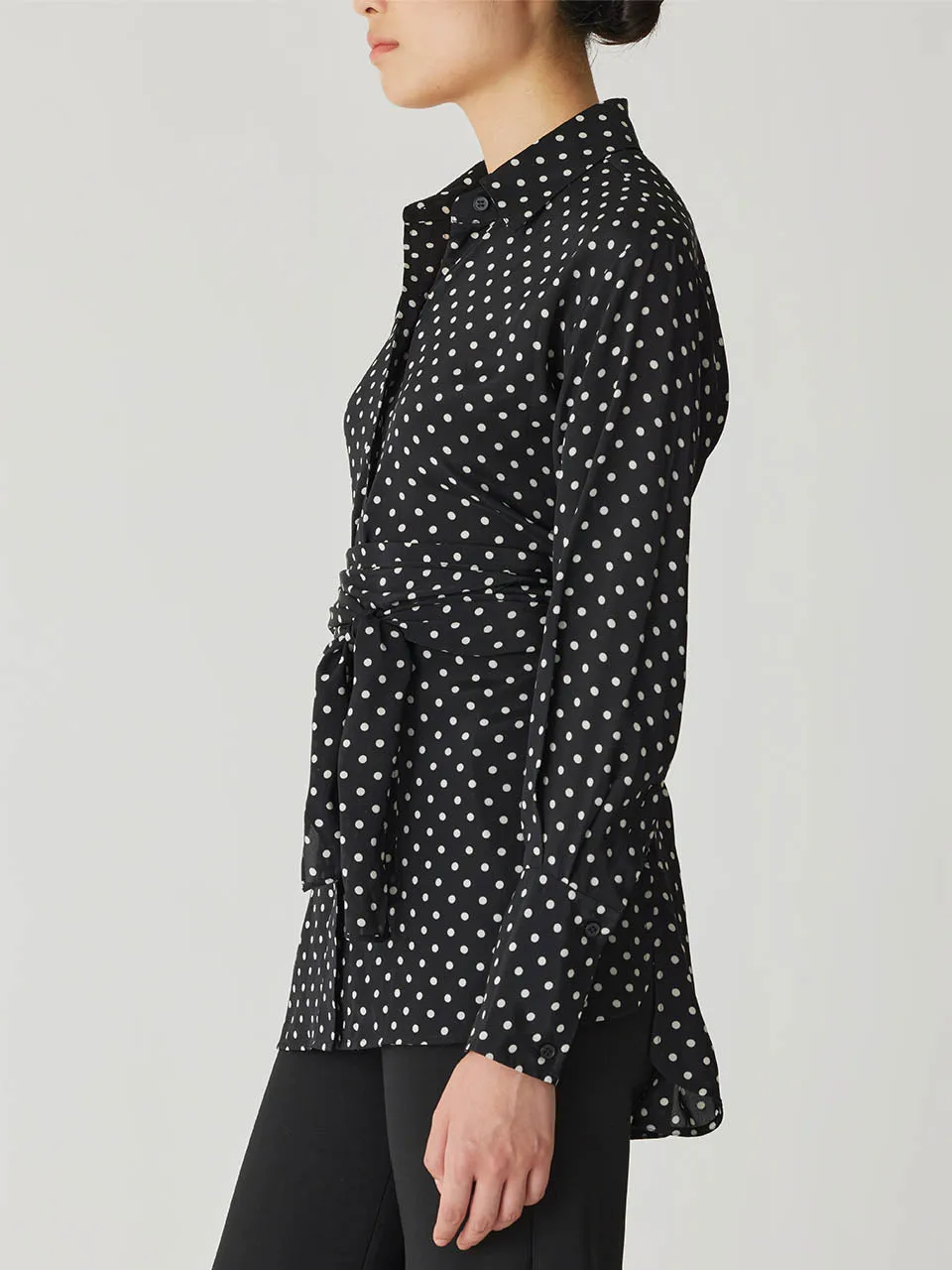 Polka Dot Silky Wrap Shirt sold by Rebecca Taylor product image thumbnail 3