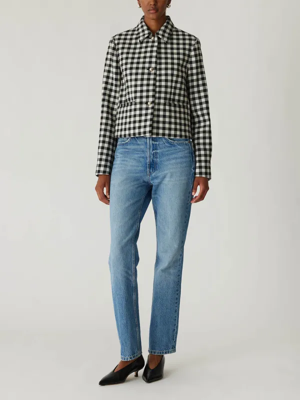 Phillipa Check Cropped Jacket sold by Rebecca Taylor