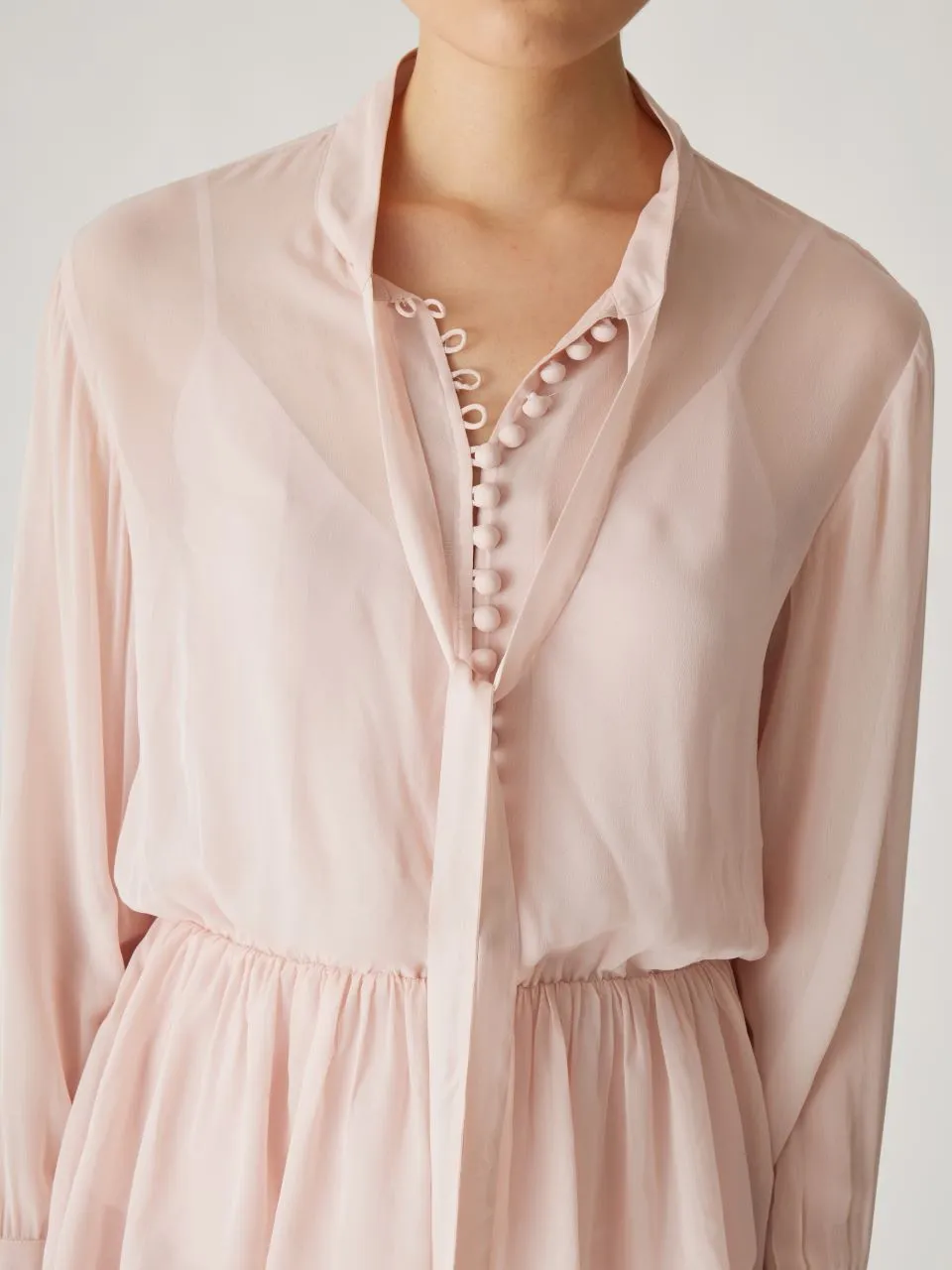 Covered Button Tie Front Blouse sold by Rebecca Taylor product image thumbnail 4