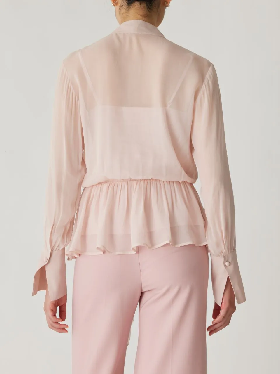 Covered Button Tie Front Blouse sold by Rebecca Taylor product image thumbnail 3