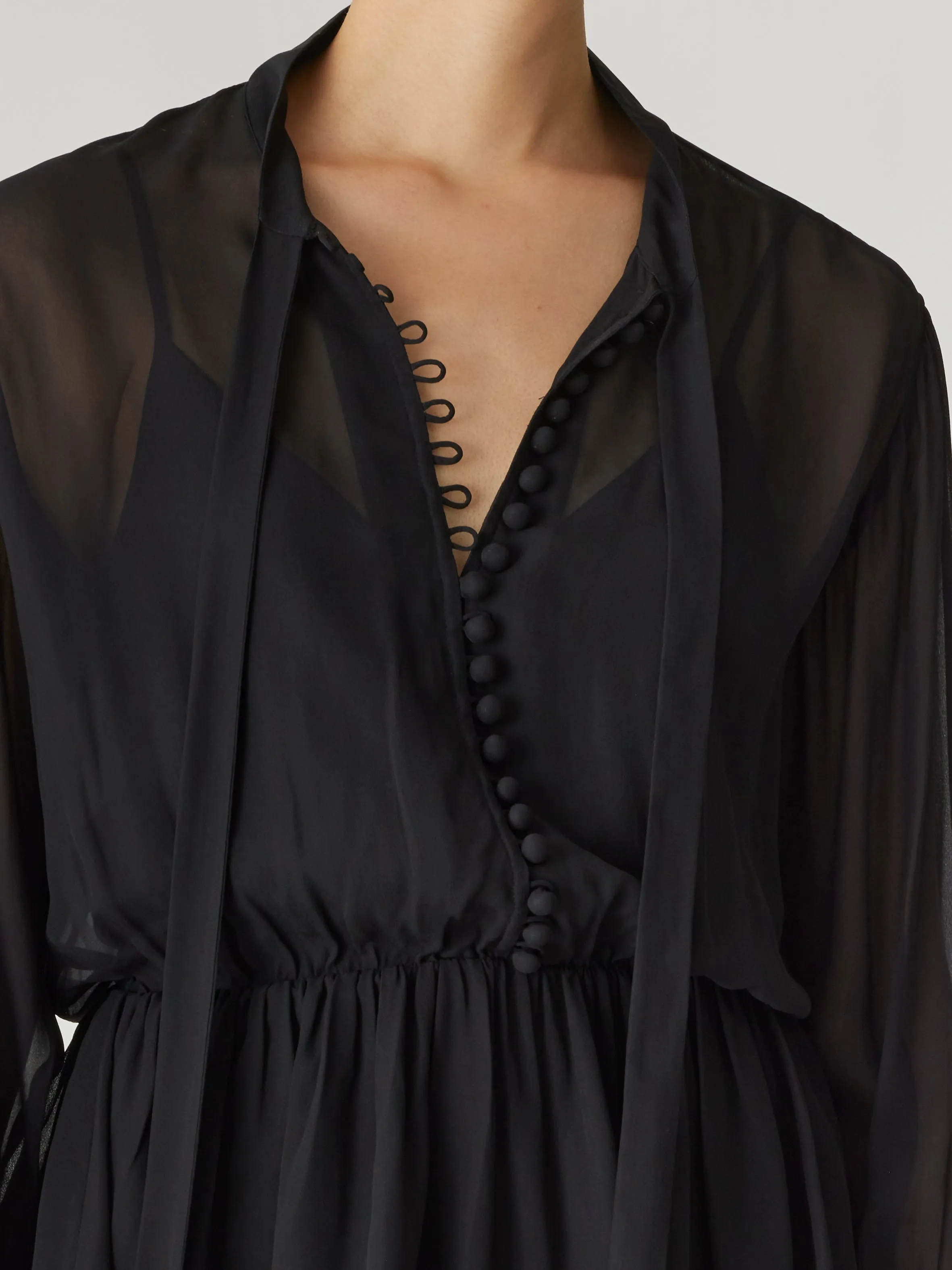 Covered Button Tie Front Blouse sold by Rebecca Taylor product image thumbnail 5