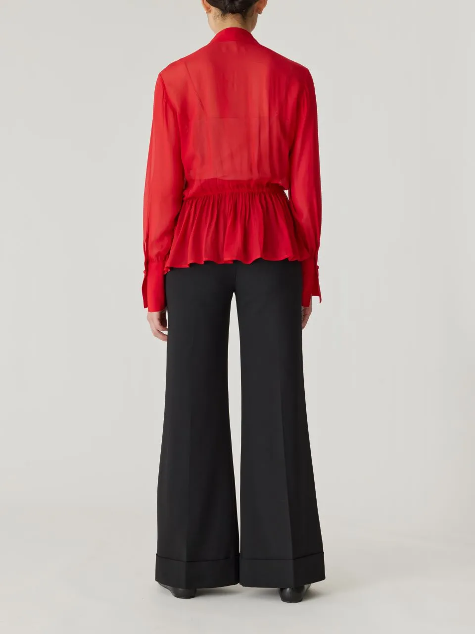 Covered Button Tie Front Blouse sold by Rebecca Taylor product image thumbnail 4