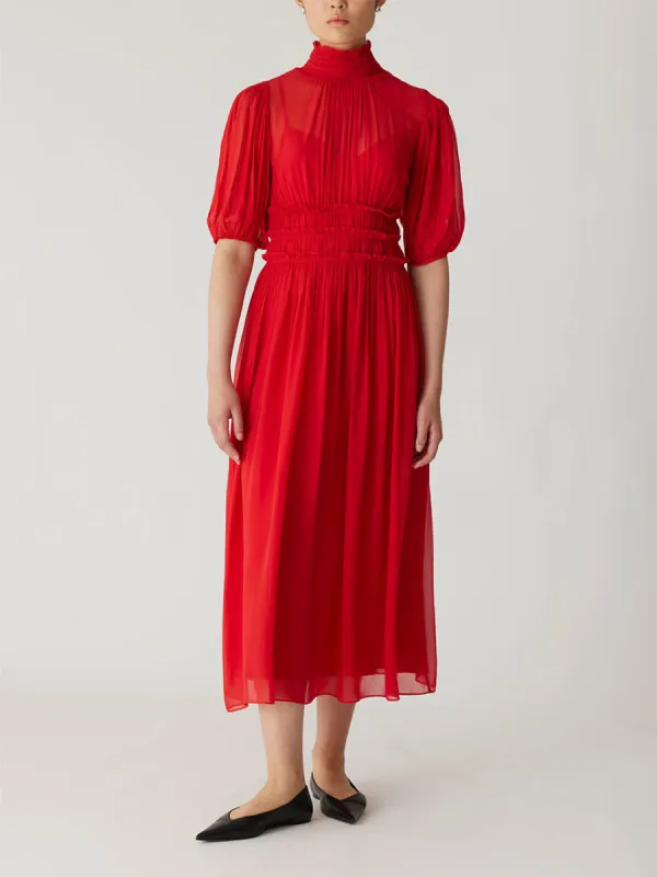 Viscose Chiffon Smocked Waist Dress sold by Rebecca Taylor