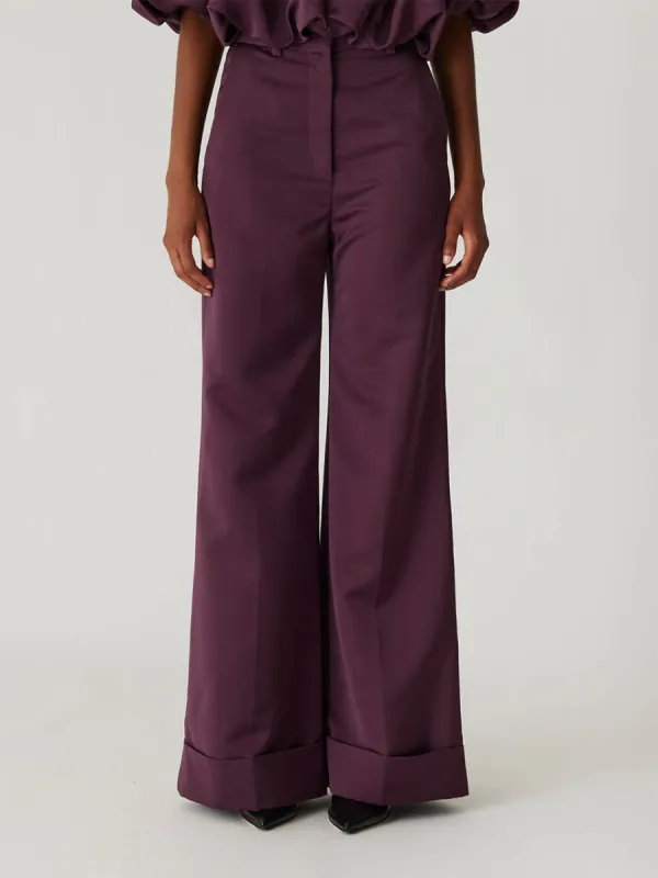 Techy Sateen Wide Leg Pant made by Rebecca Taylor