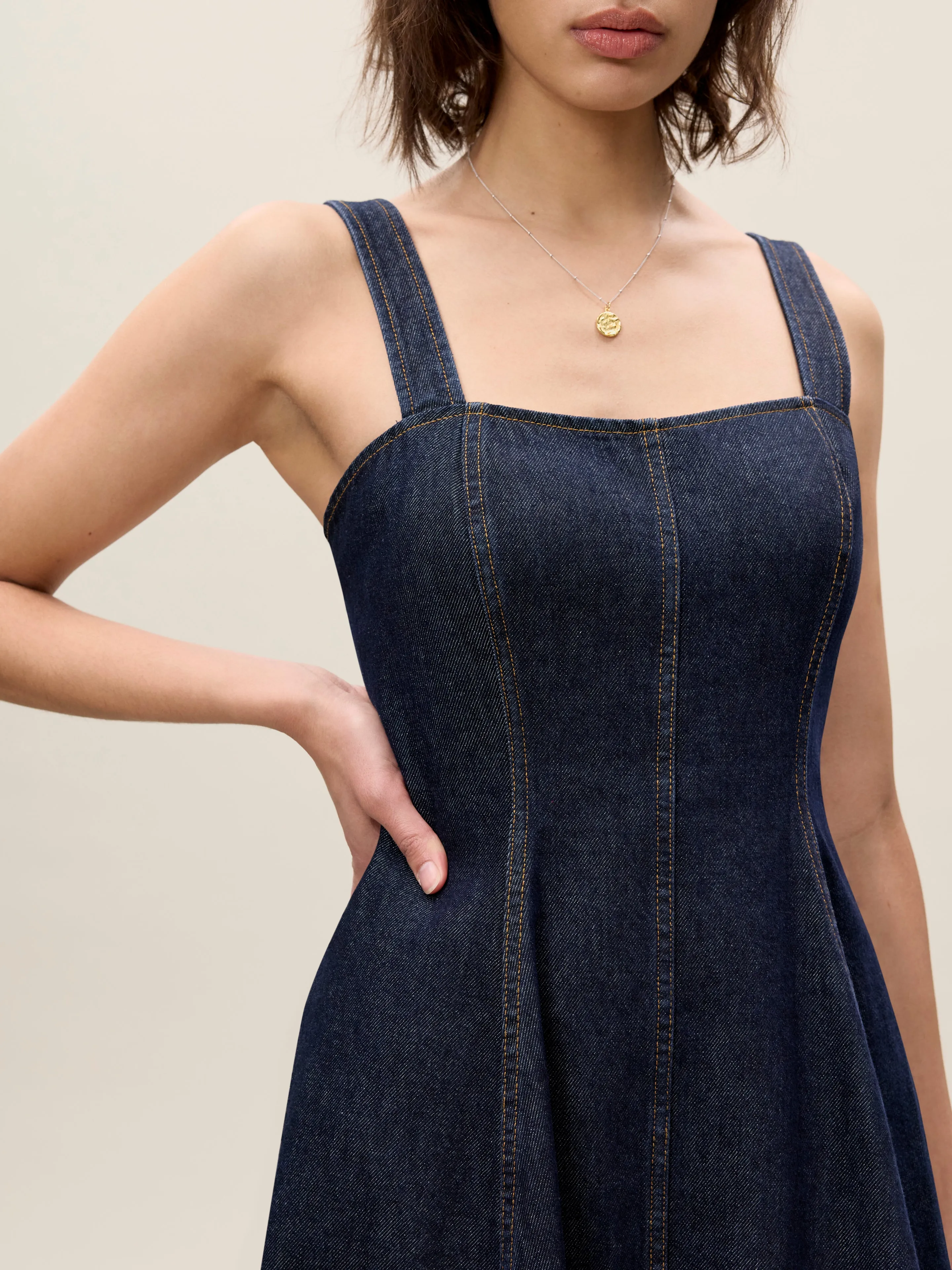 Gabrielle Denim Dress sold by Rebecca Taylor product image thumbnail 4