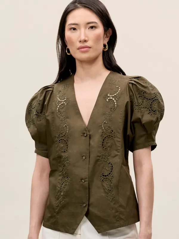 Raquel Twill Shirt sold by Rebecca Taylor